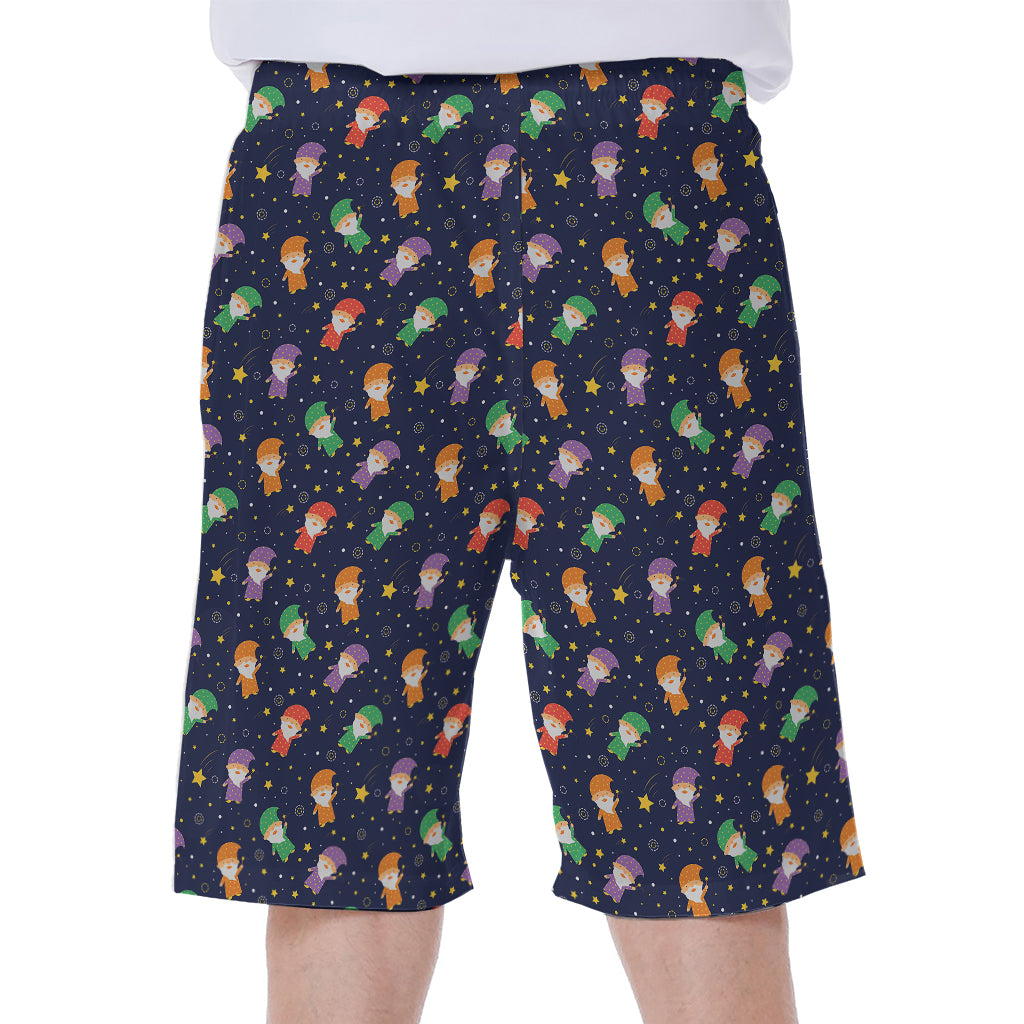 Cute Wizard Pattern Print Men's Beach Shorts