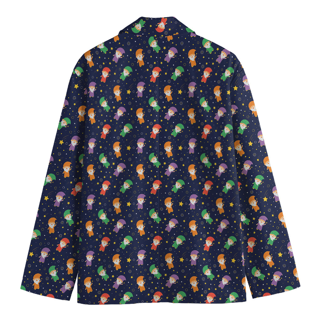 Cute Wizard Pattern Print Men's Blazer