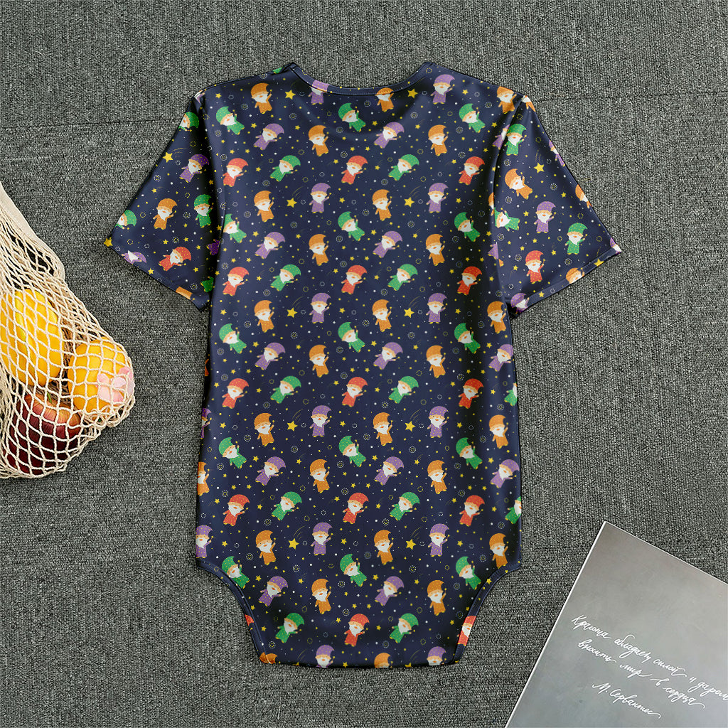 Cute Wizard Pattern Print Men's Bodysuit