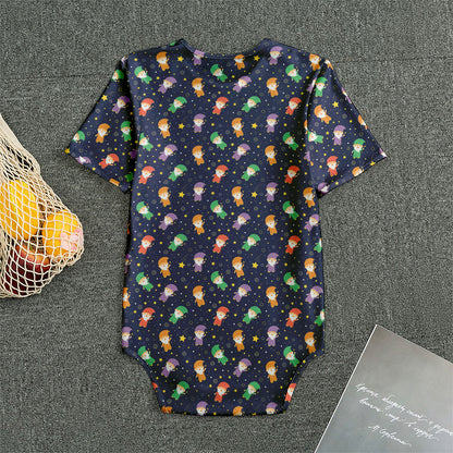 Cute Wizard Pattern Print Men's Bodysuit