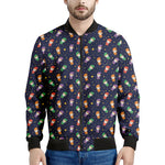 Cute Wizard Pattern Print Men's Bomber Jacket