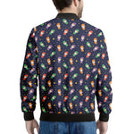 Cute Wizard Pattern Print Men's Bomber Jacket