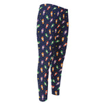 Cute Wizard Pattern Print Men's Compression Pants