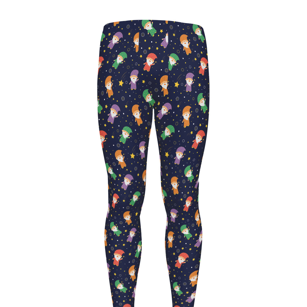 Cute Wizard Pattern Print Men's leggings