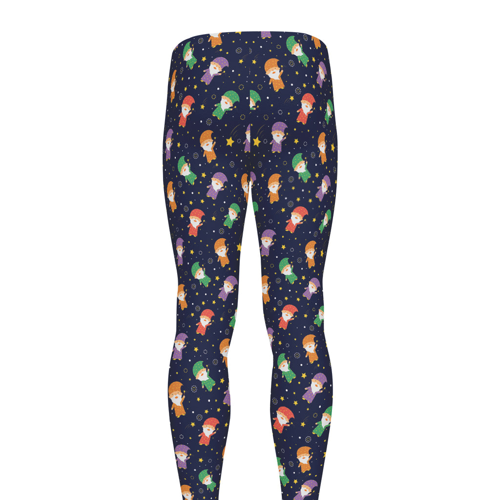 Cute Wizard Pattern Print Men's leggings