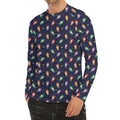 Cute Wizard Pattern Print Men's Long Sleeve Rash Guard