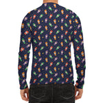 Cute Wizard Pattern Print Men's Long Sleeve Rash Guard
