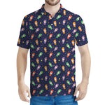 Cute Wizard Pattern Print Men's Polo Shirt