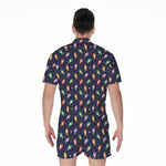 Cute Wizard Pattern Print Men's Rompers