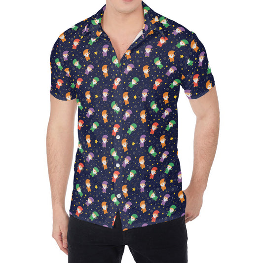 Cute Wizard Pattern Print Men's Shirt