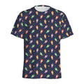 Cute Wizard Pattern Print Men's Athletic T-Shirt