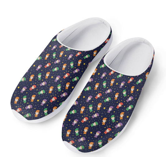 Cute Wizard Pattern Print Mesh Casual Shoes
