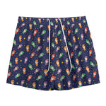 Cute Wizard Pattern Print Mesh Shorts
