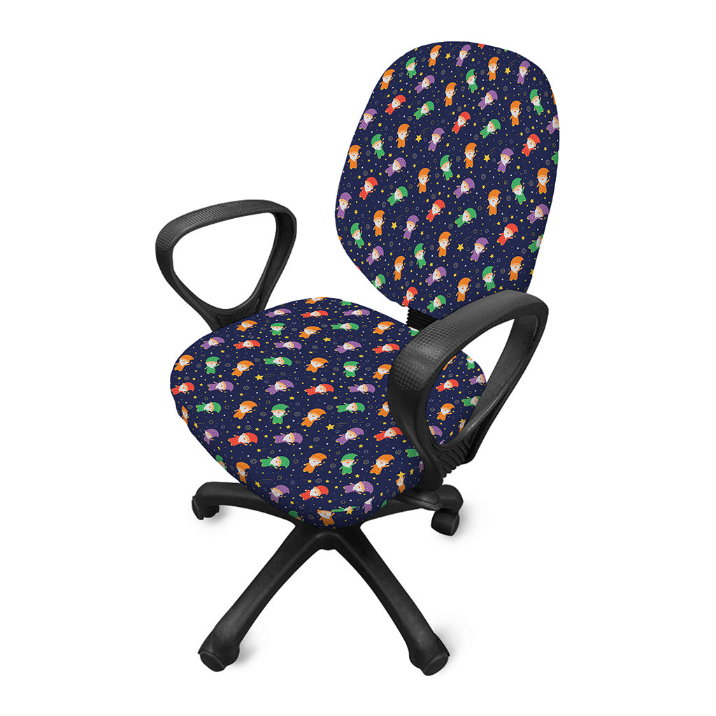 Cute Wizard Pattern Print Office Chair Cover