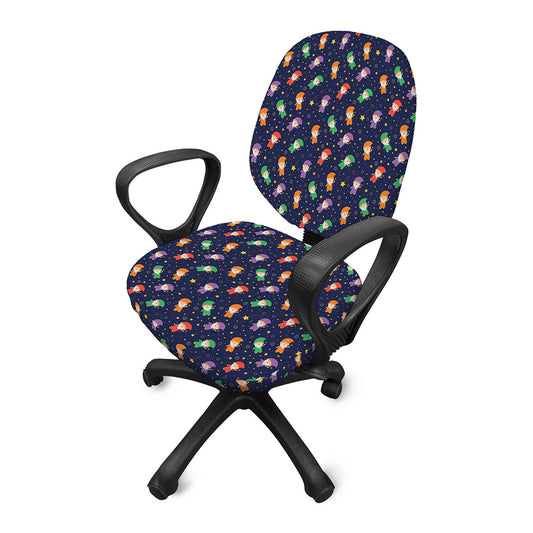 Cute Wizard Pattern Print Office Chair Cover