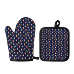 Cute Wizard Pattern Print Oven Mitt And Pot Holder Set