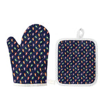 Cute Wizard Pattern Print Oven Mitt And Pot Holder Set
