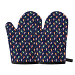 Cute Wizard Pattern Print Oven Mitts