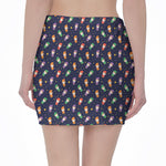 Cute Wizard Pattern Print Pencil Mini Skirt