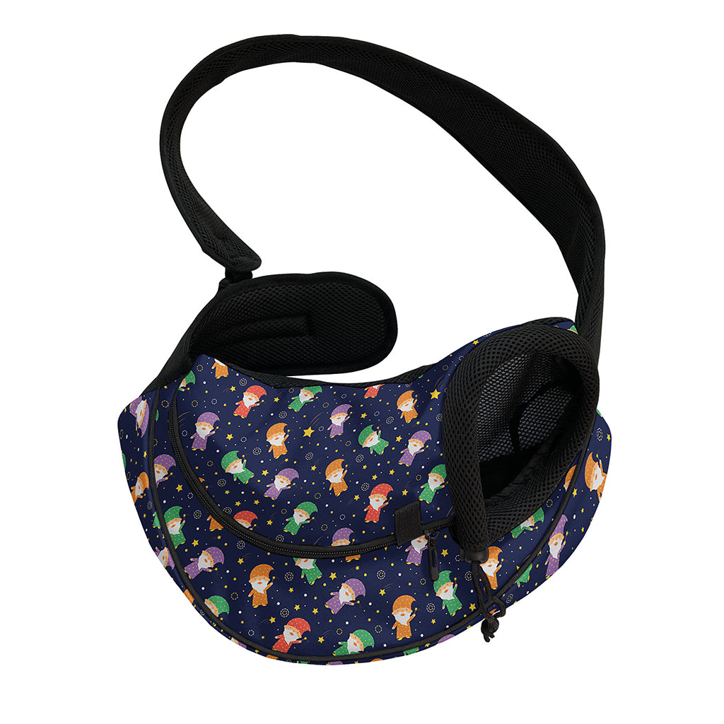 Cute Wizard Pattern Print Pet Sling Carrier