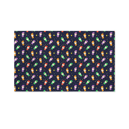 Cute Wizard Pattern Print Polyester Flag