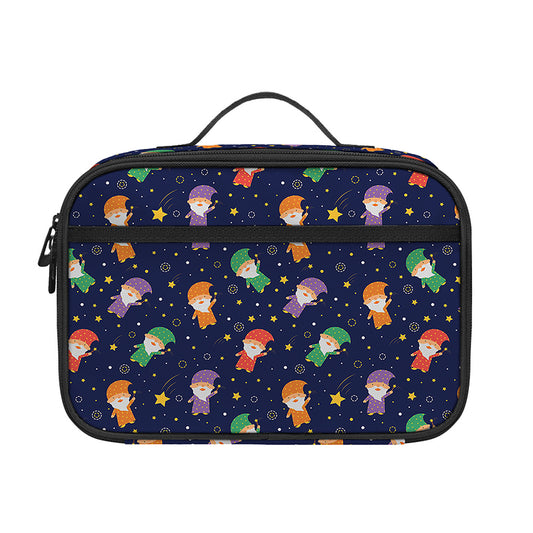 Cute Wizard Pattern Print Portable Lunch Bag