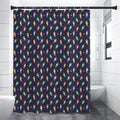 Cute Wizard Pattern Print Premium Shower Curtain