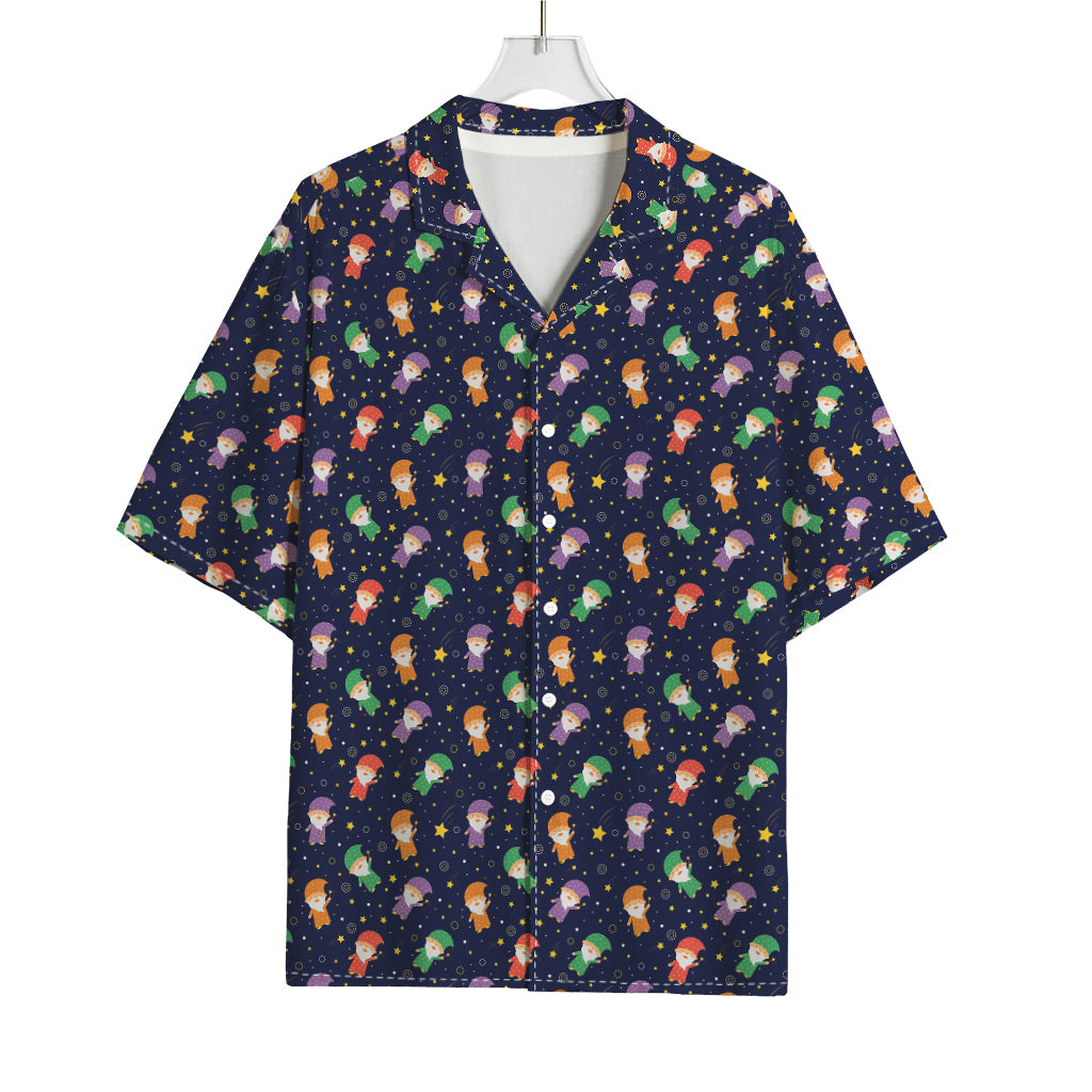 Cute Wizard Pattern Print Rayon Hawaiian Shirt