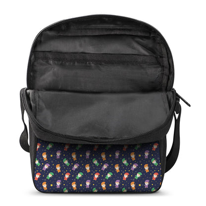 Cute Wizard Pattern Print Rectangular Crossbody Bag
