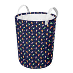 Cute Wizard Pattern Print Round Laundry Basket