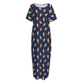 Cute Wizard Pattern Print Short Sleeve Long Nightdress