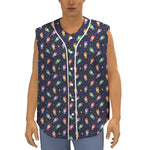 Cute Wizard Pattern Print Sleeveless Baseball Jersey