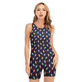 Cute Wizard Pattern Print Sleeveless One Piece Swimsuit