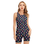 Cute Wizard Pattern Print Sleeveless One Piece Swimsuit