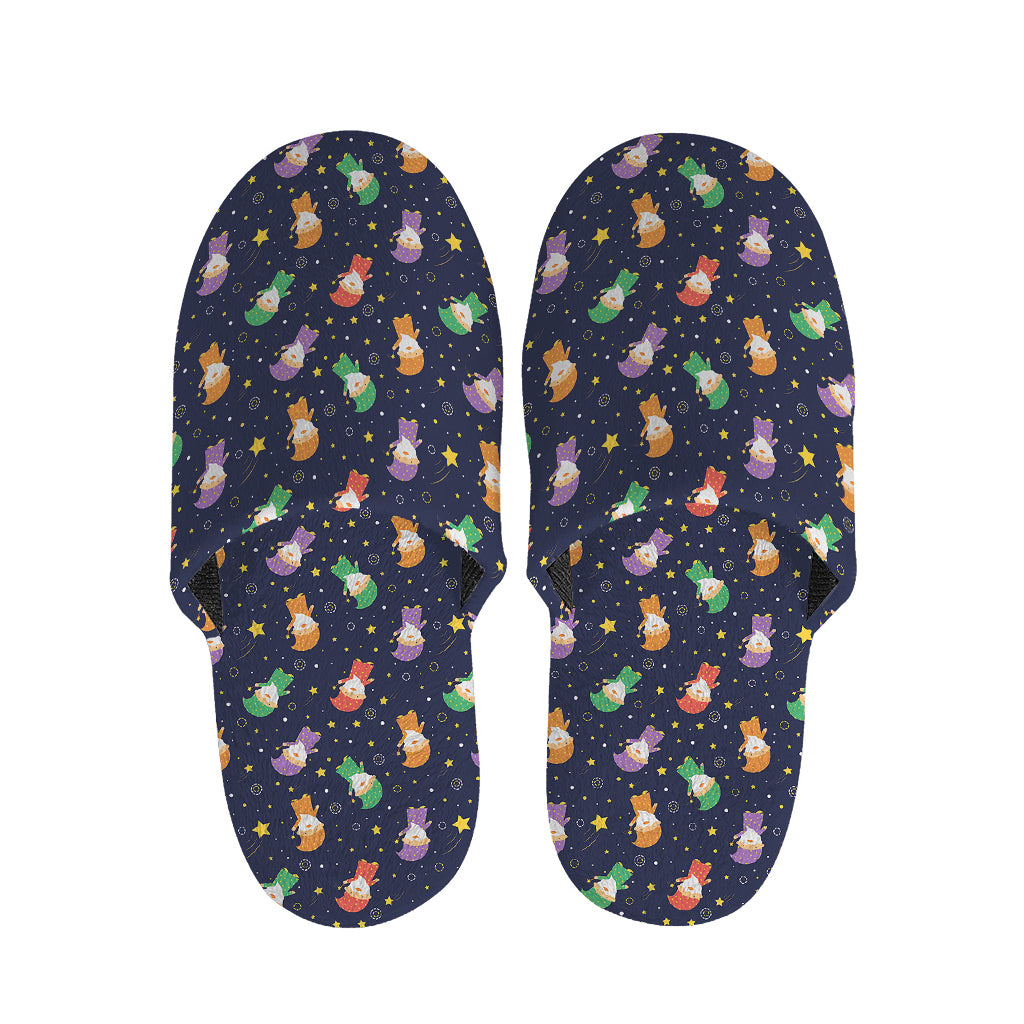 Cute Wizard Pattern Print Slippers