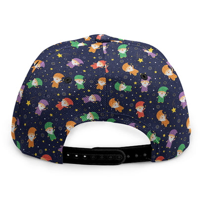 Cute Wizard Pattern Print Snapback Cap