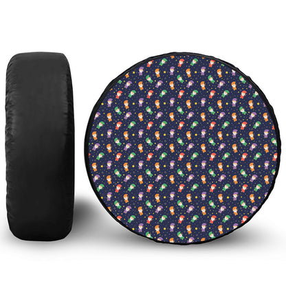 Cute Wizard Pattern Print Tire Cover