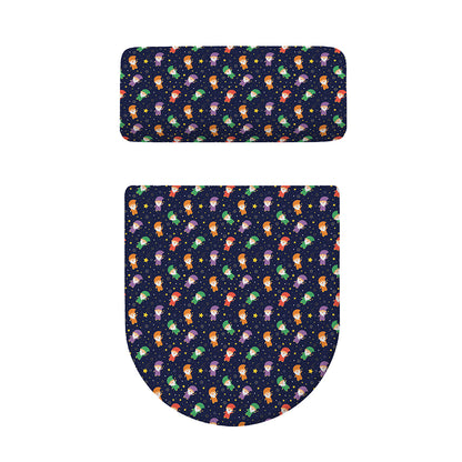 Cute Wizard Pattern Print Toilet Lid And Tank Cover Set