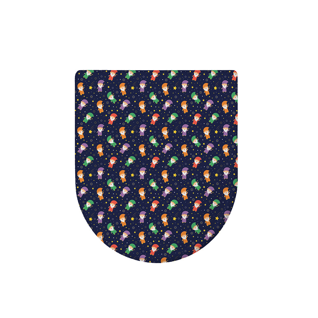 Cute Wizard Pattern Print Toilet Lid Cover