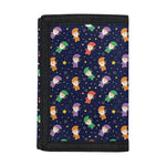 Cute Wizard Pattern Print Trifold Wallet