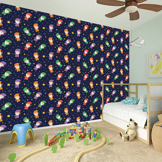 Cute Wizard Pattern Print Wall Sticker