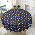 Cute Wizard Pattern Print Waterproof Round Tablecloth