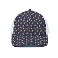 Cute Wizard Pattern Print White Mesh Trucker Hat