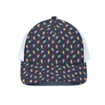 Cute Wizard Pattern Print White Mesh Trucker Cap