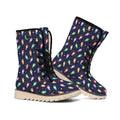 Cute Wizard Pattern Print Winter Boots
