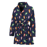 Cute Wizard Pattern Print Women's Bathrobe