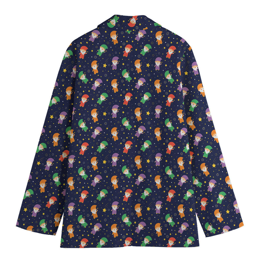 Cute Wizard Pattern Print Women's Blazer