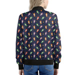 Cute Wizard Pattern Print Women's Bomber Jacket