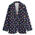 Cute Wizard Pattern Print Women's Cotton Blazer