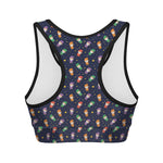Cute Wizard Pattern Print Women's Sports Bra